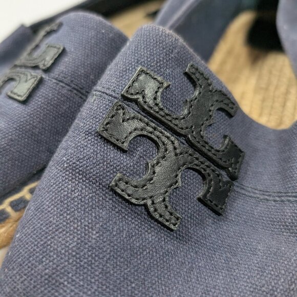 Great condition Tory Burch Weston Flat Espadrille shoes in Bright Navy - size 8M - Picture 13 of 17